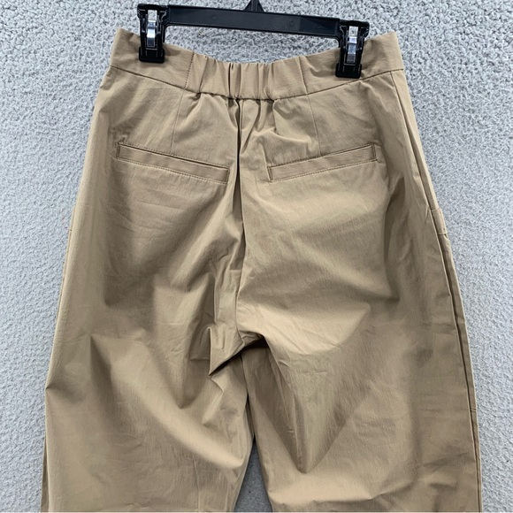 Gentle-Herd Pants NWOT Khaki Beige Pleated Tapered Stretch Cargo Ankle Strap S - Picture 10 of 12